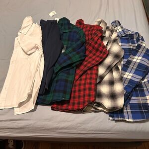 GAP Kids Button-Down Shirts - White, Navy, Green, Red, Black, Blue Plaids